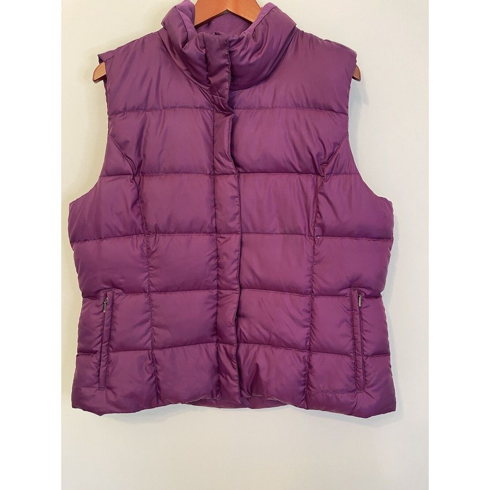 Eddie Bauer Puffer Vest Jacket Down Women's XL Purple Premium Quality